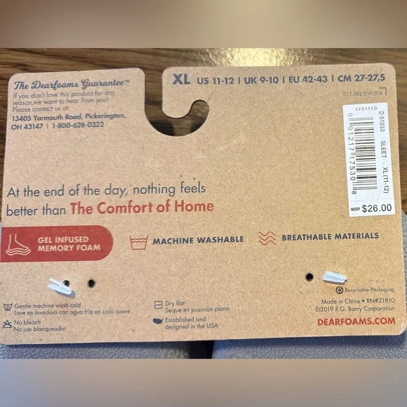 New with tags, women’s Dearfoams slippers, size XL (11-12), color is slate - Picture 9 of 14